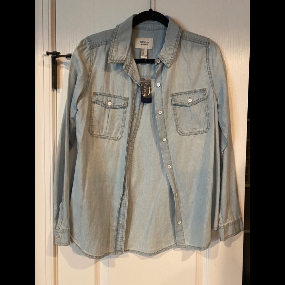 Jean button up top